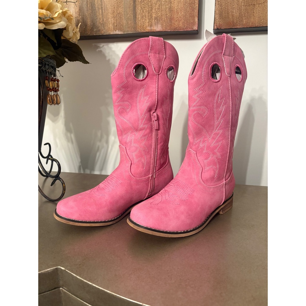 IUV Pink Faux Suede Western Cowboy Boots - Kids Size 3